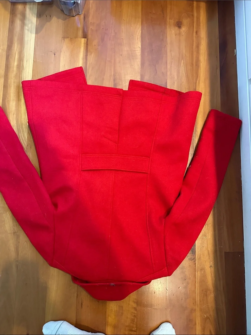 J. Crew Red Double-Breasted Peacoat with Gold Buttons
